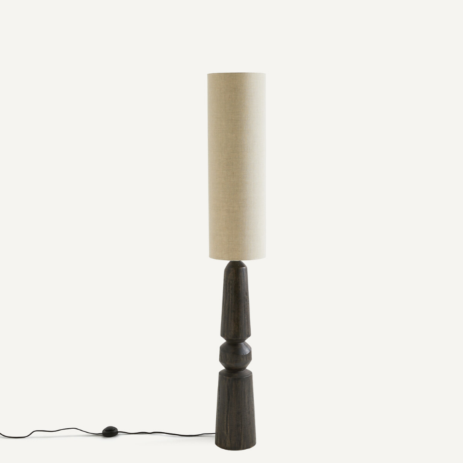 Lampadaire en manguier et lin, Totemy