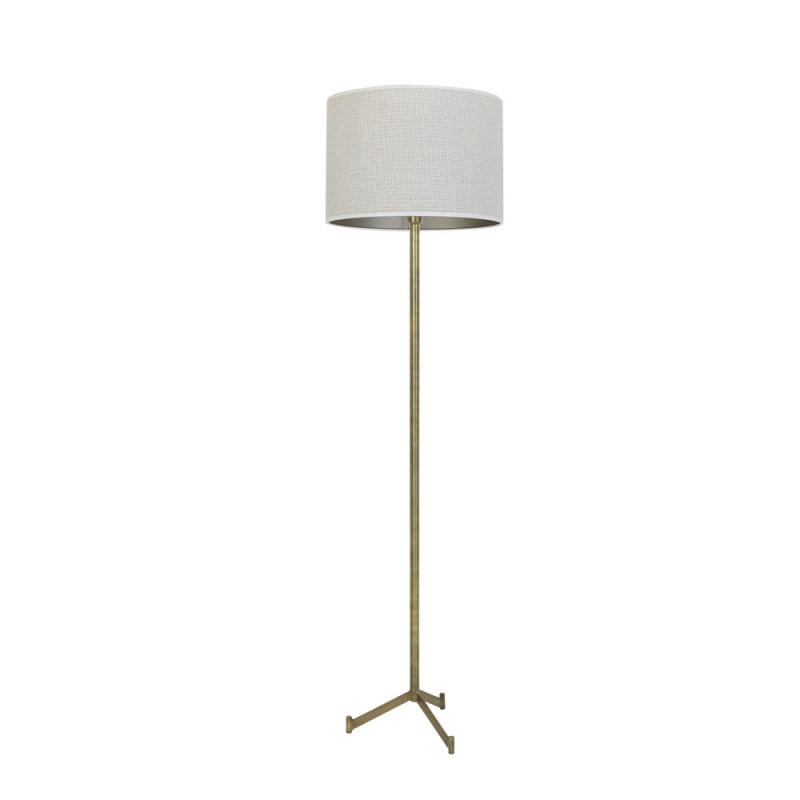 Lampadaire Denise Bronze Abat Jour Cylindre Blanc Crème