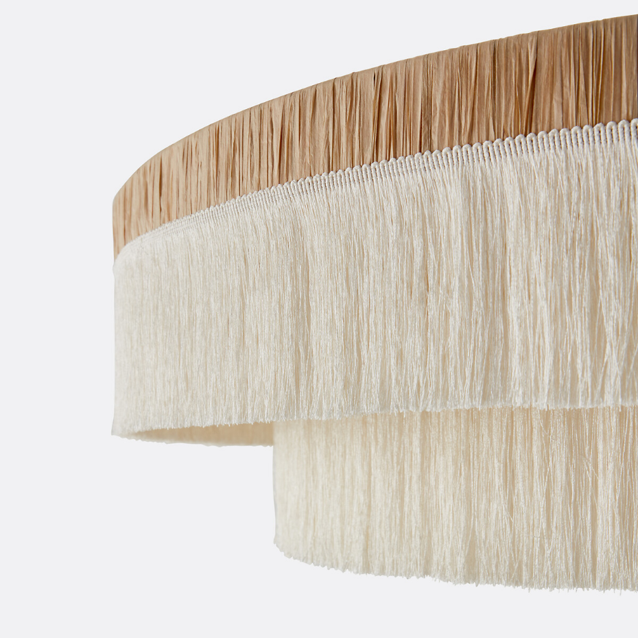 Suspension frangée en raphia Ø86 cm, Kavi