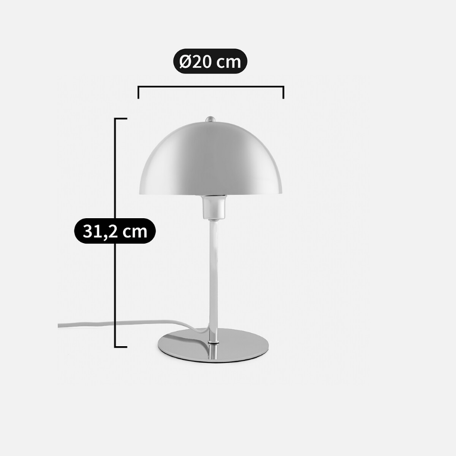 Lampe à poser champignon en métal fer chrome, Capi