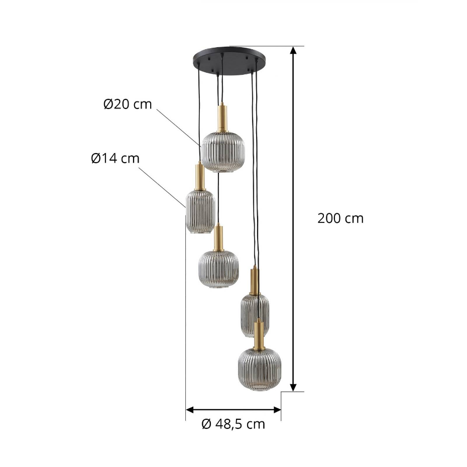 Suspension en verre vintage, Doroteo