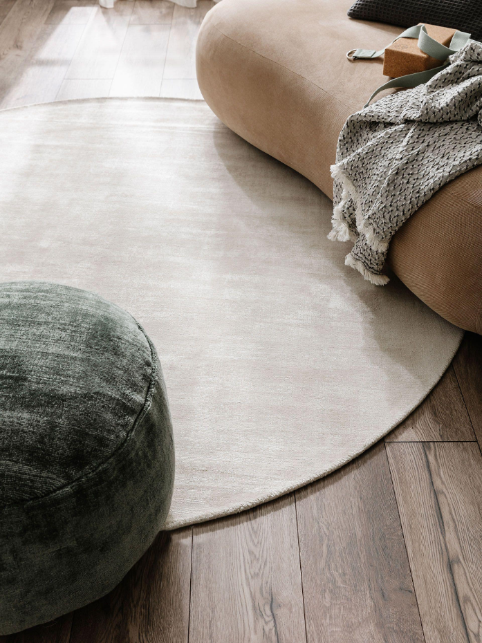 Tapis rond en viscose tissé main NOVA