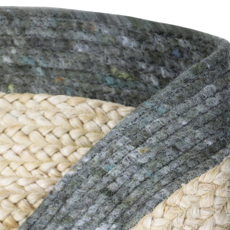 Tapis rond en jute et laine feutrée YHUKI