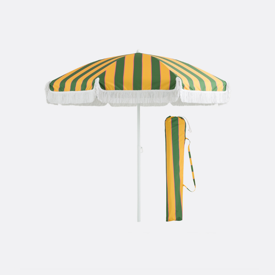 Parasol à franges, tissu avec motif à rayures, VALERIA