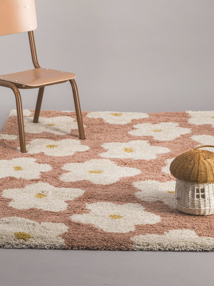 Tapis enfant épais et confortable FLEURS