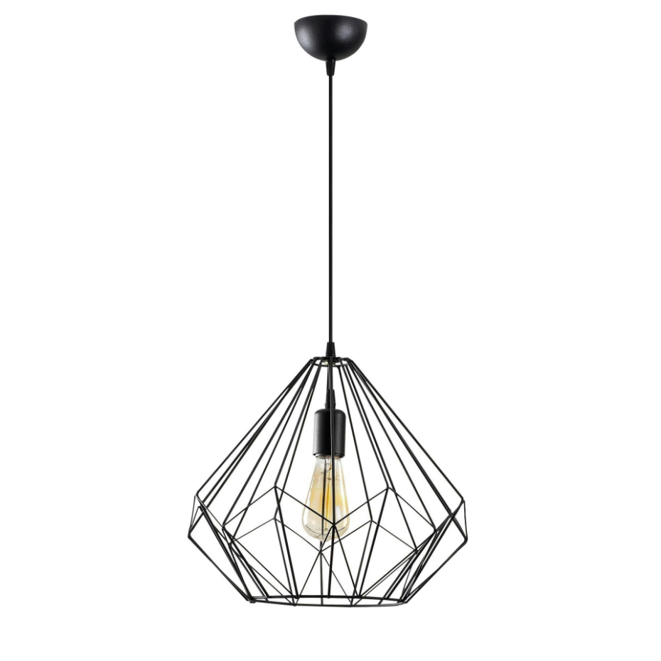 Suspension filaire noire style diamant graphique SINOP