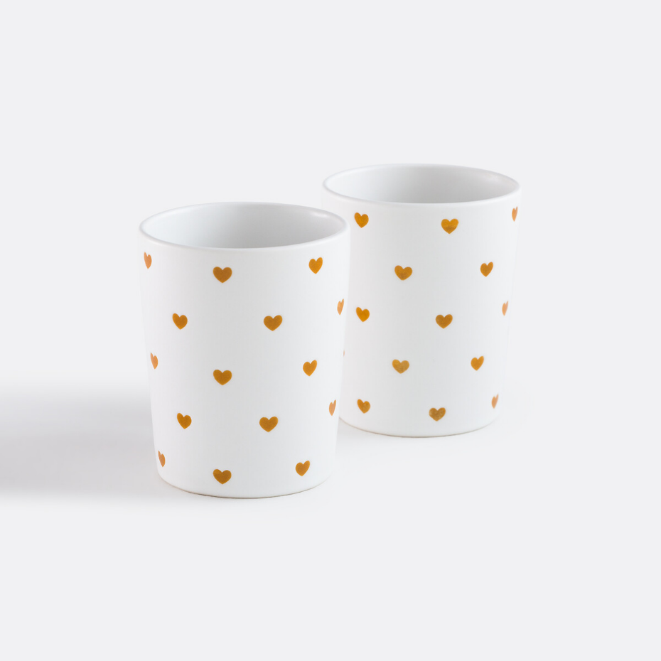 Lot de 2 tasses imprimé cœurs, SCACCO
