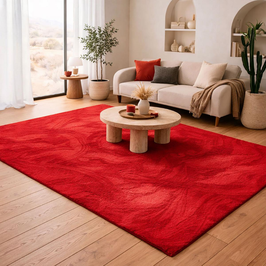 Tapis salon ultra doux, uni et lavable LYN50, aussi idéal pour la chambre