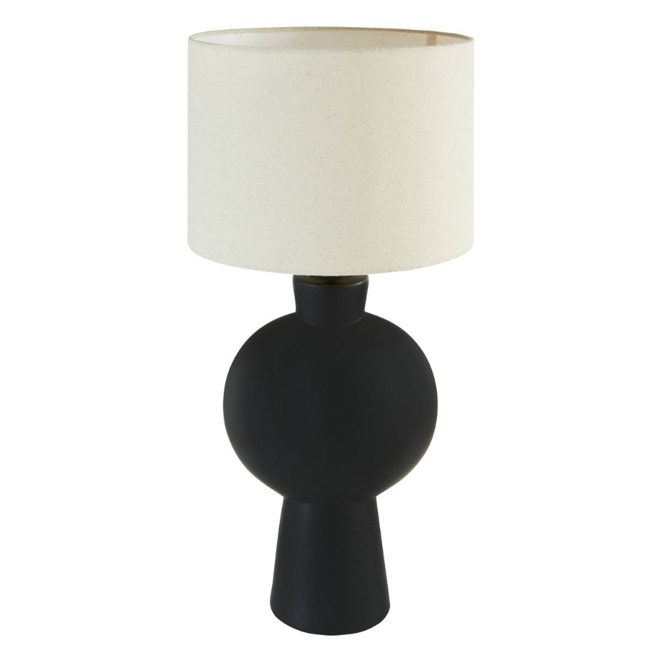 Lampe à poser design céramique noire et coton YULIA