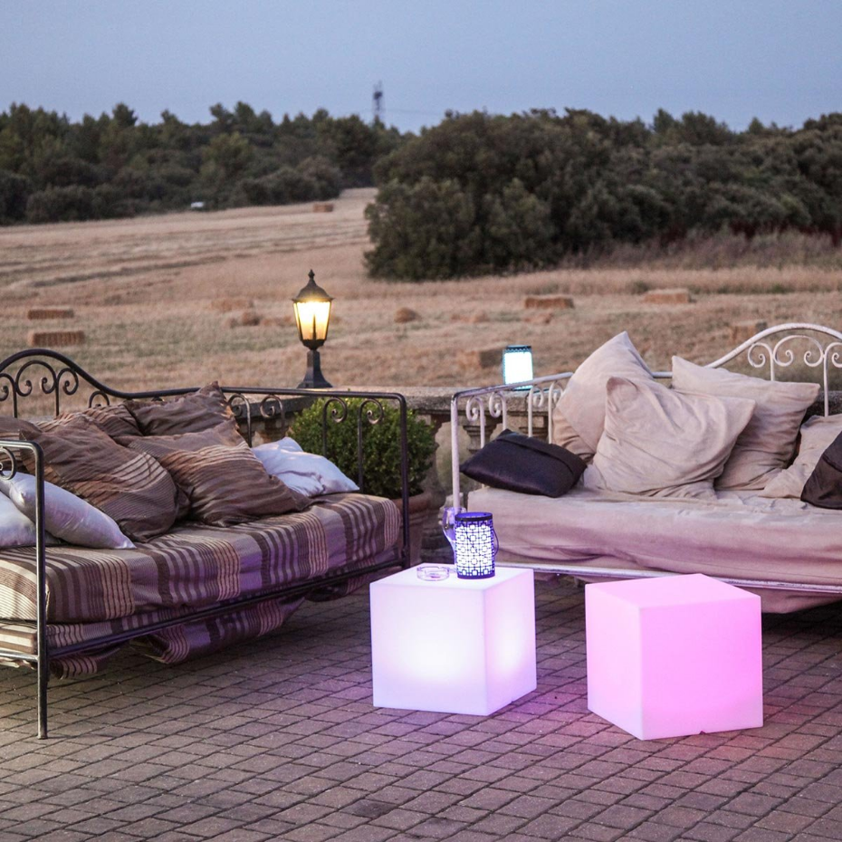 Cube lumineux sans fil multicolore CARRY H40cm