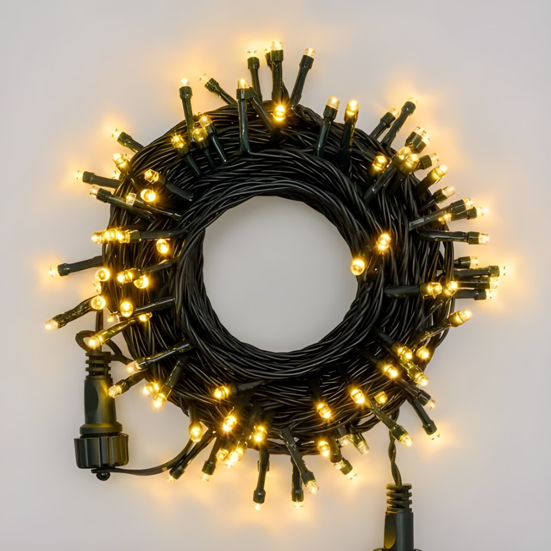 Guirlande led secteur et solaire 10m blanc chaud animé
