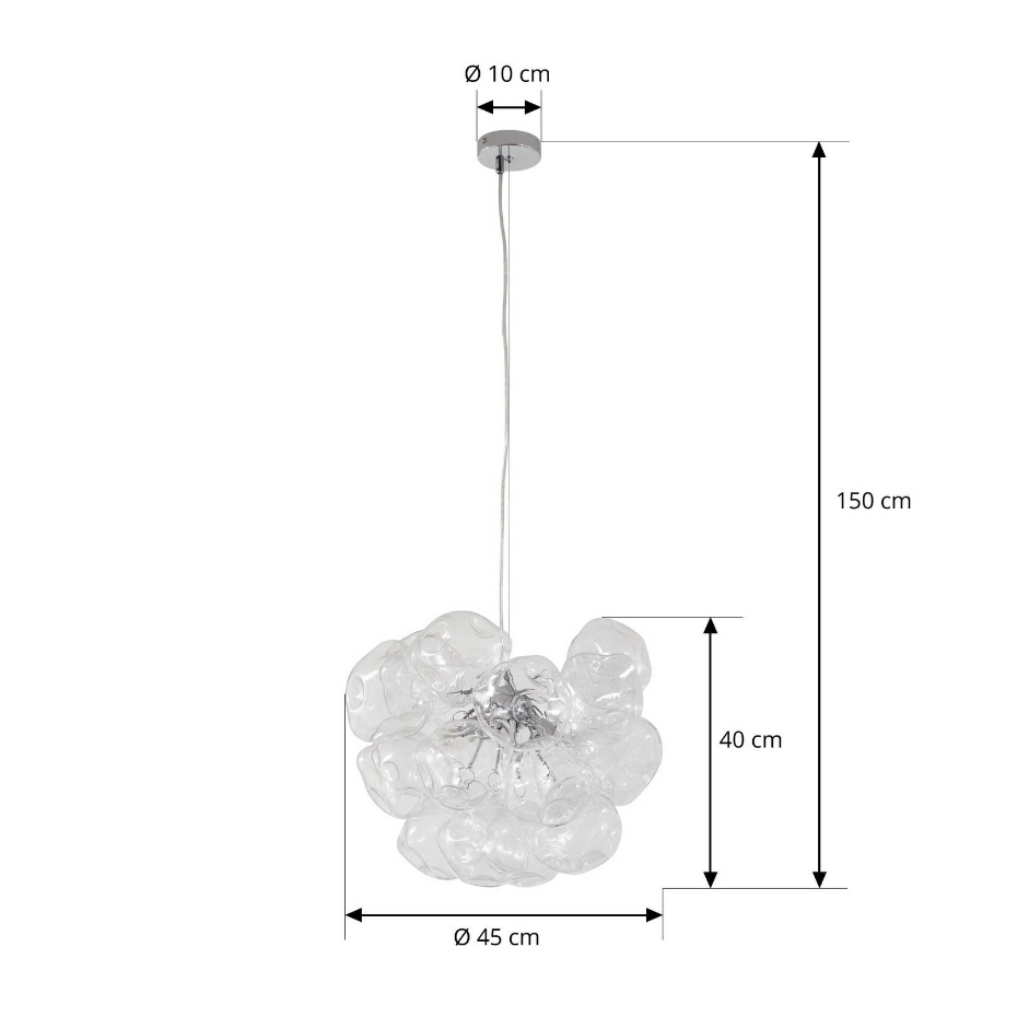 Suspension en verre design, Diborah