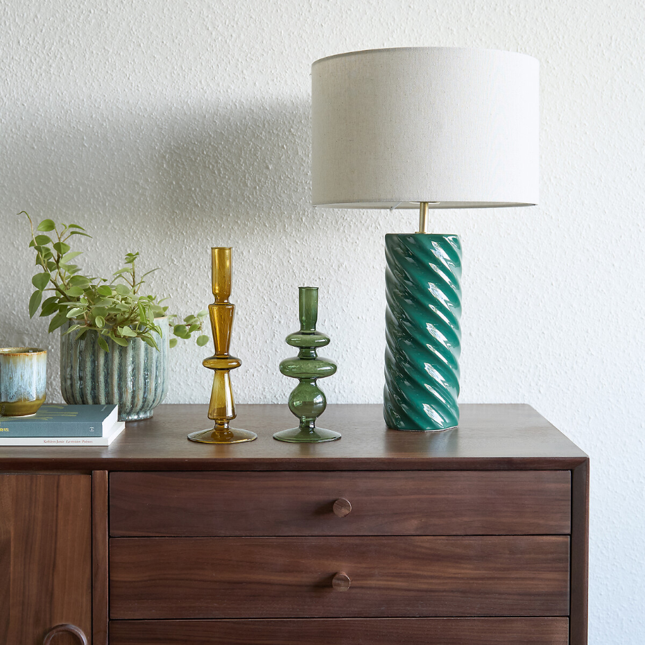 Lampe à poser céramique et lin, Dehen