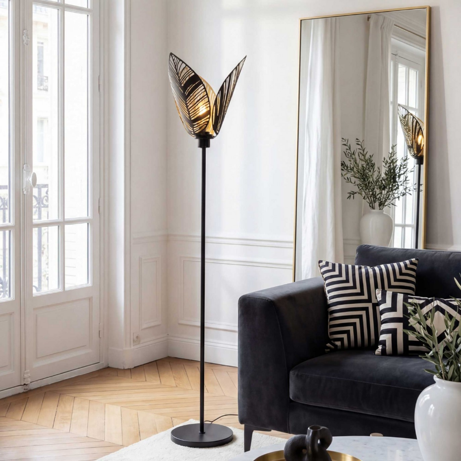 Lampadaire en métal perforé, ELFINE