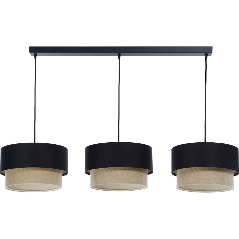 Suspension rectangulaire en jute et lin Boho