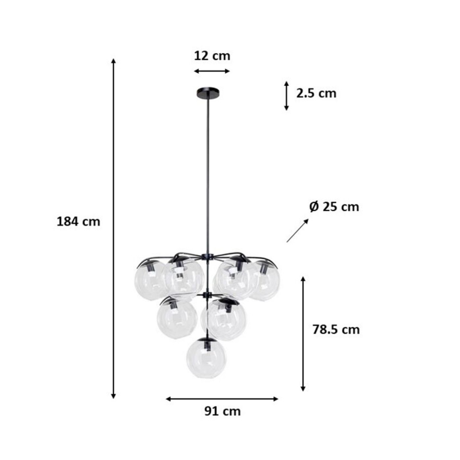 Suspension en verre et acier, LASMINA