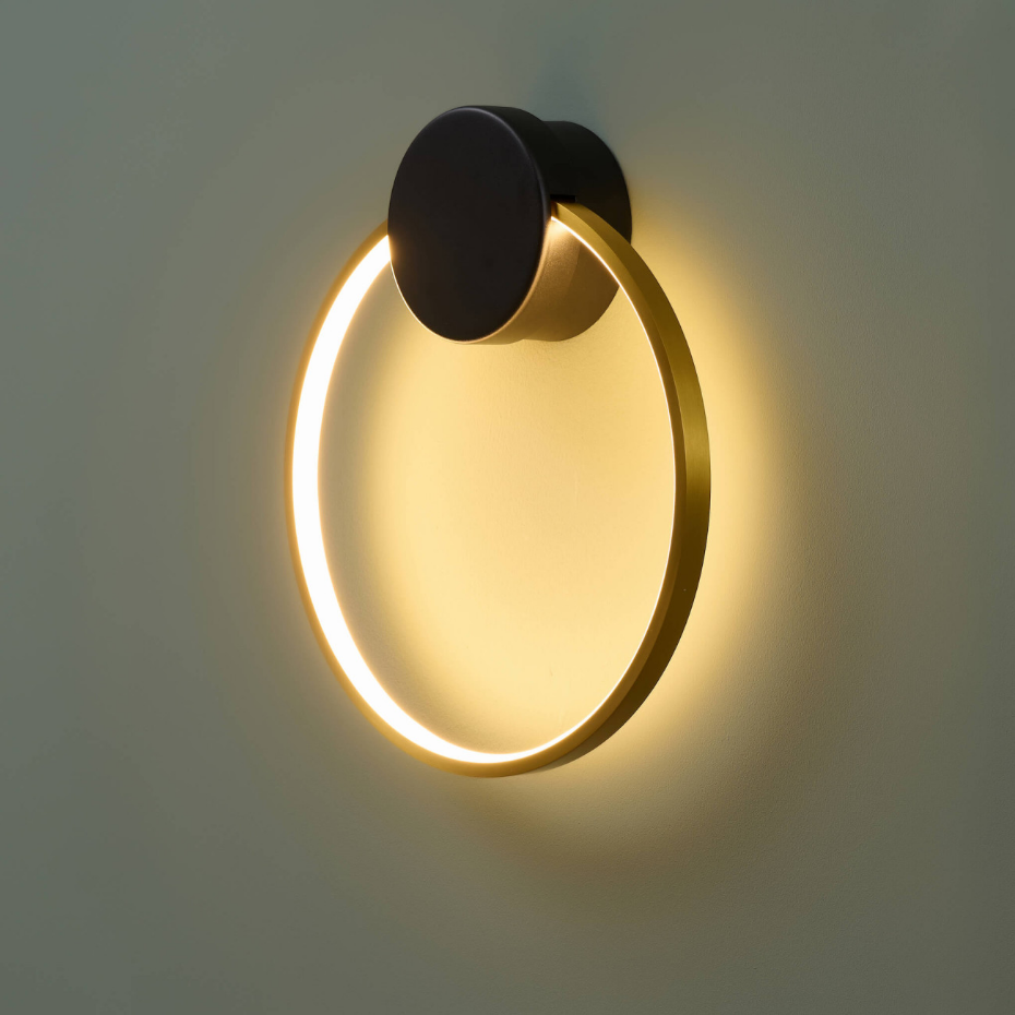 Applique circulaire LED anneau doré - ALISA