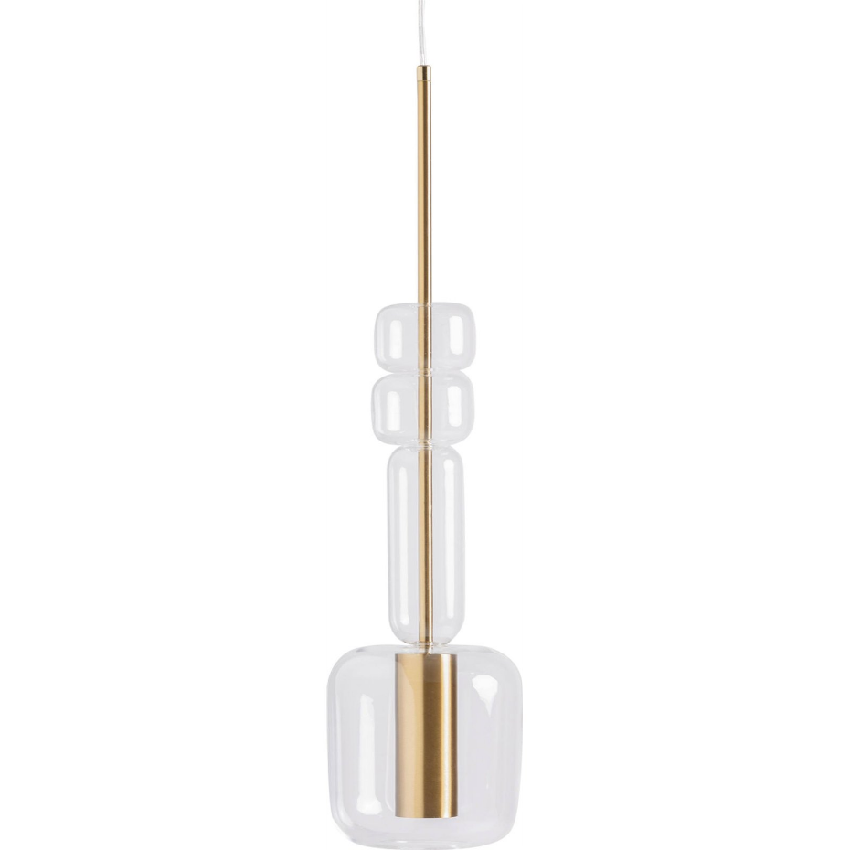 Lustre art déco en cristal transparent suspendu