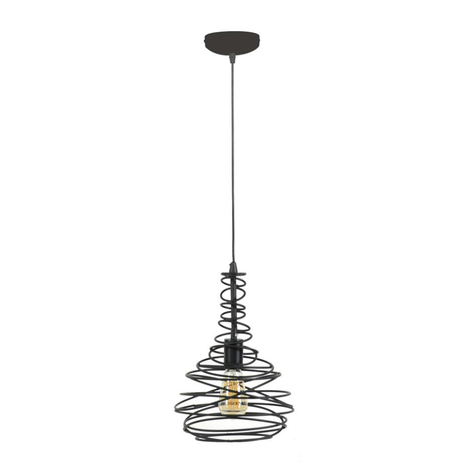 Suspension industrielle forme cône filaire noir RALF