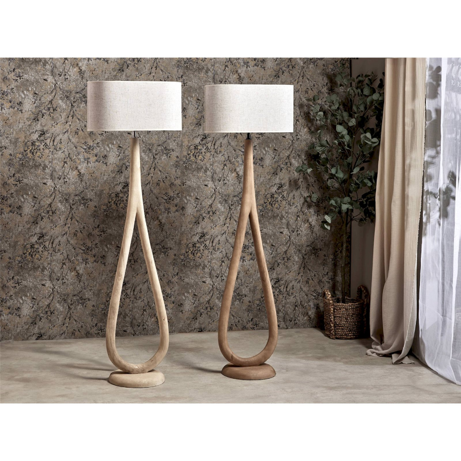 Lampadaire en bois forme organique design contemporain