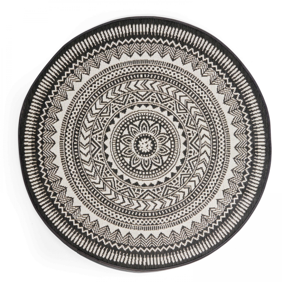 Tapis rond d'extérieur avec motif MANDALA