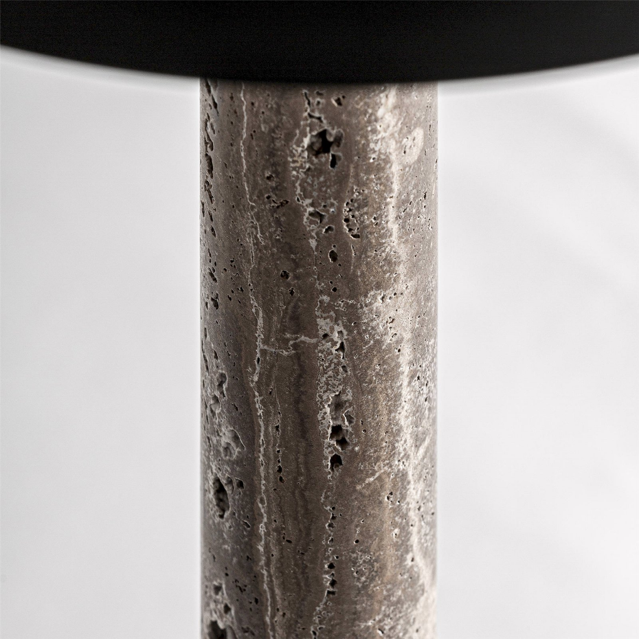 Lampe de salon en marbre et bois de manguier