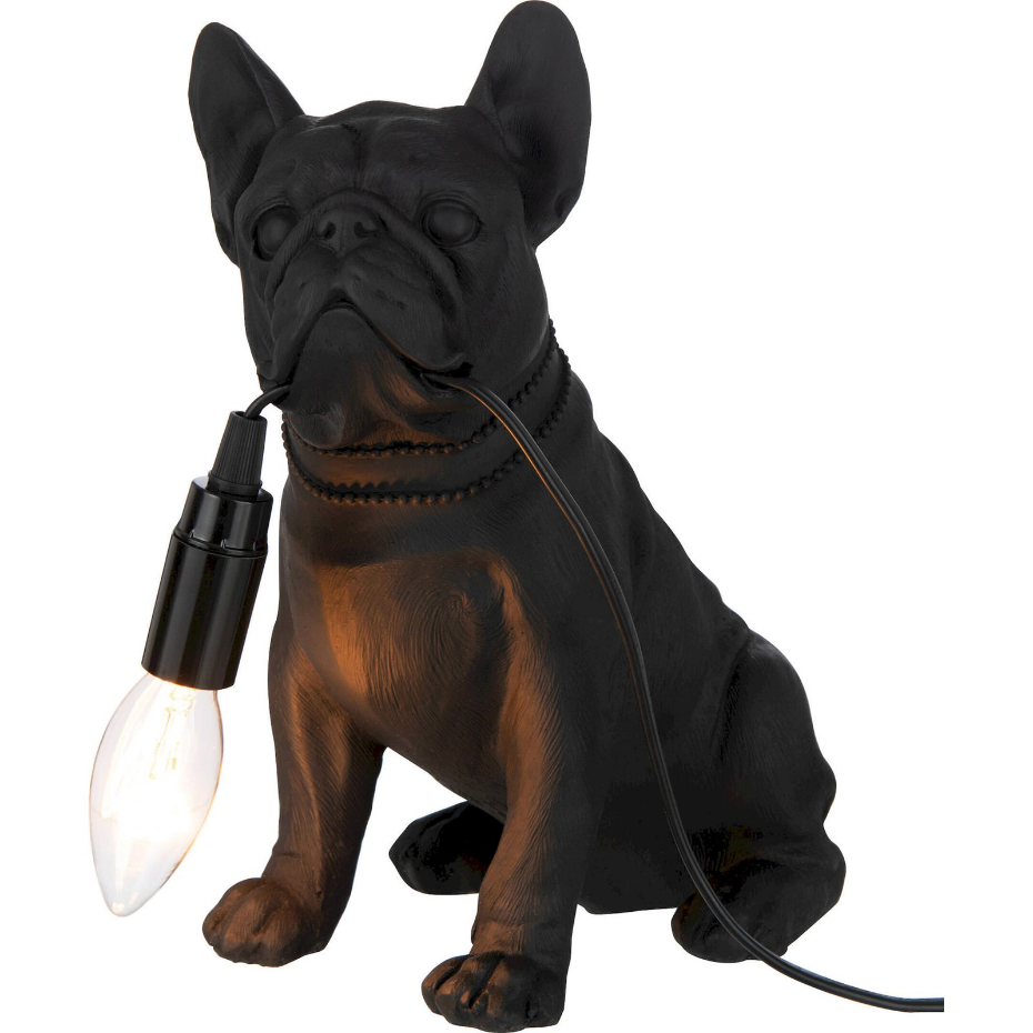 Lampe décorative bulldog en résine format organique
