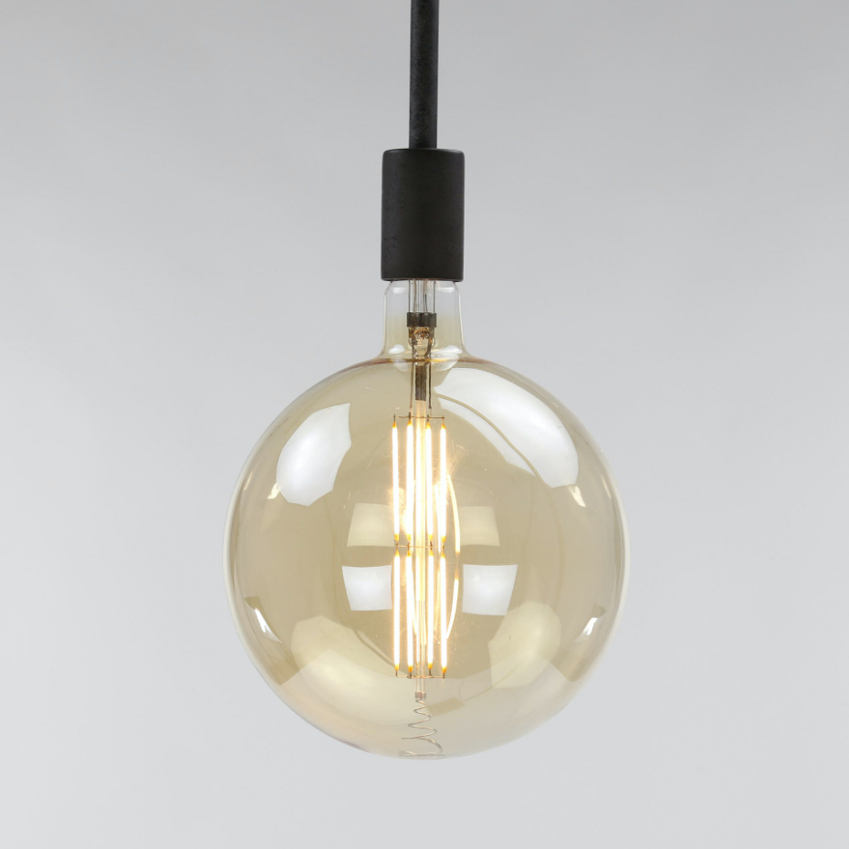 Ampoule globe 20 cm ambré LED filament lumière chaude (E27)