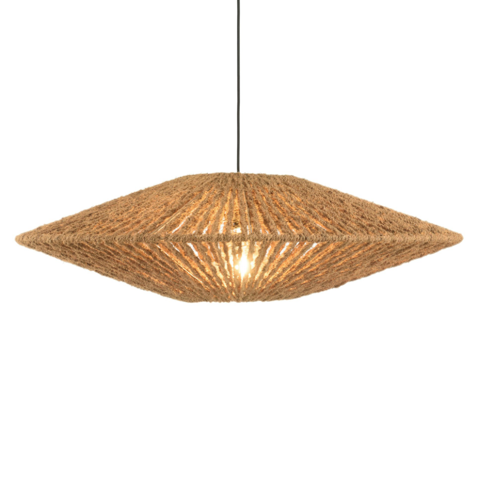 Suspension cymbale 100x100cm en fibre de coco/teck recyclé FOLELLI