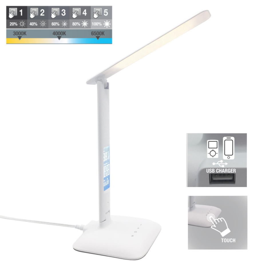 Lampe de bureau en plastique, ALEX