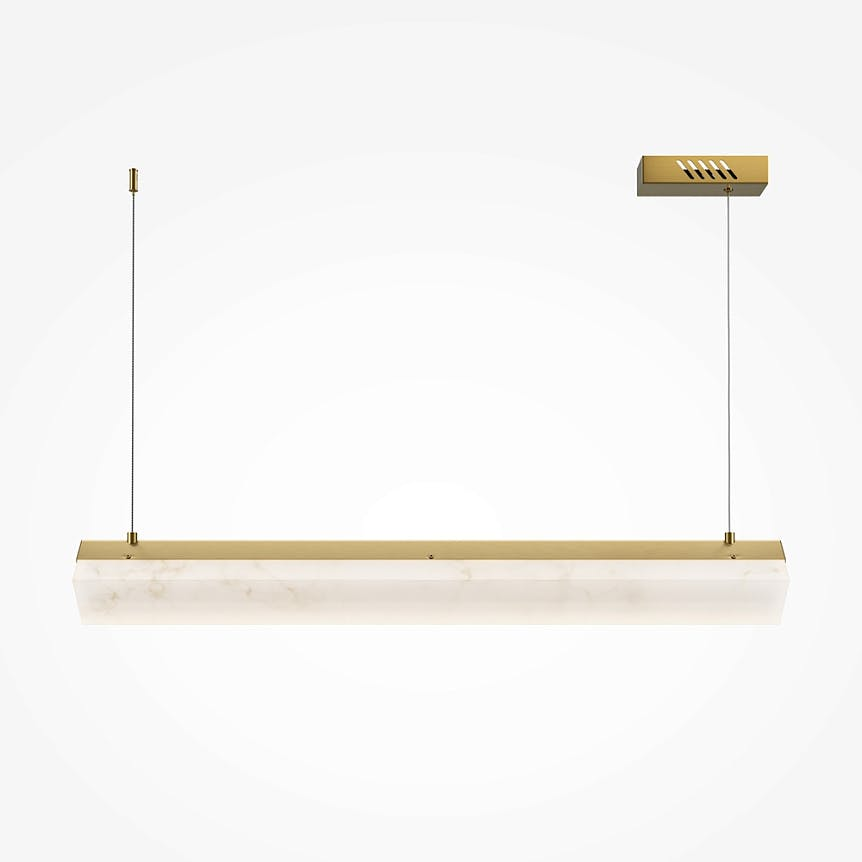 Suspension îlot de cuisine LED – barre albâtre & or ELY