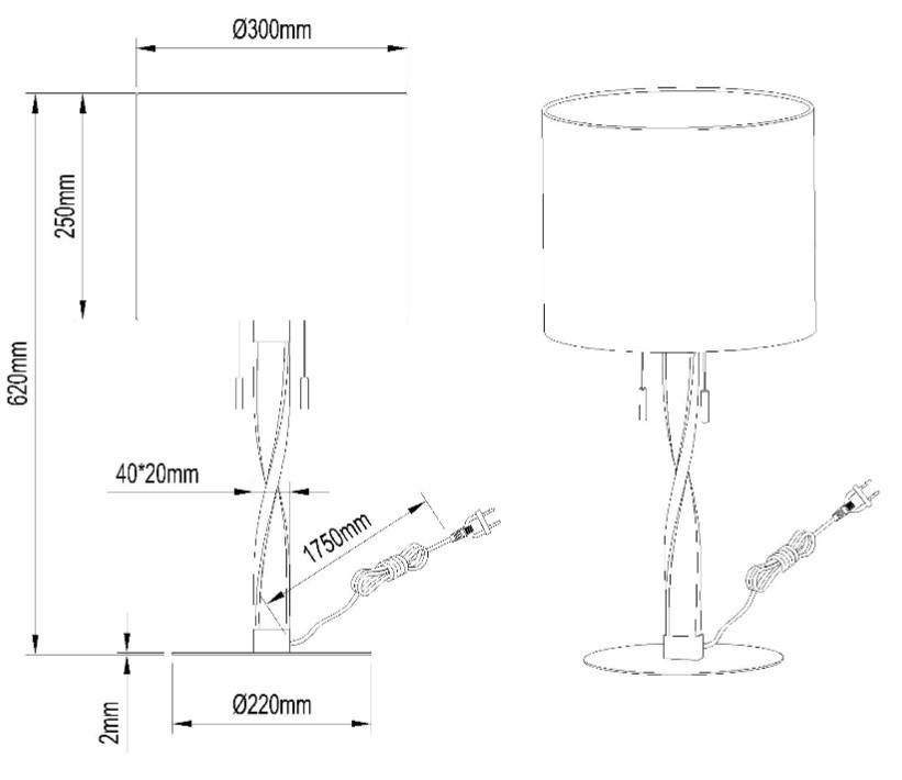 Lampe design en métal, NANDOR