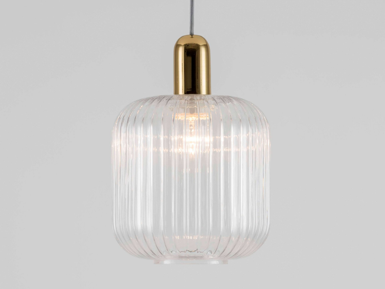 Plafonnier lustre en verre strié