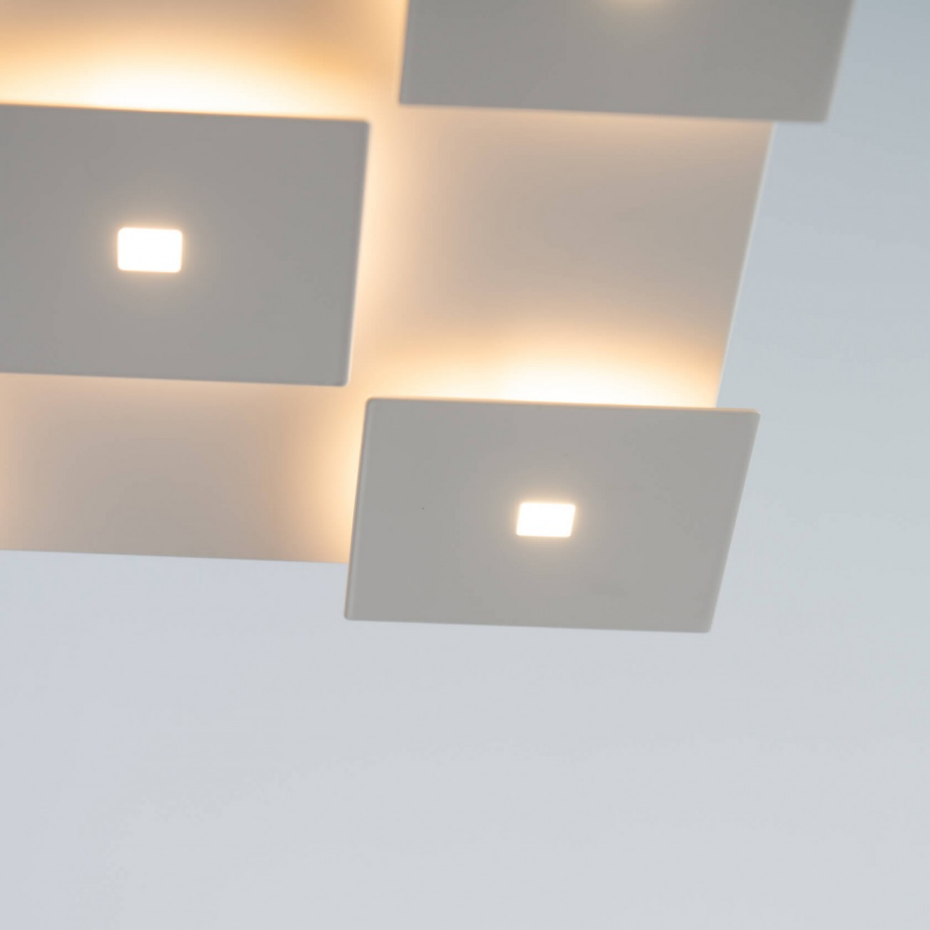 Plafonnier LED carré blanc mat - NOVA