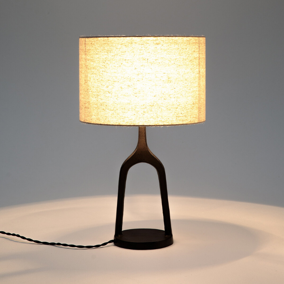 Lampe à poser métal et lin Jakomé