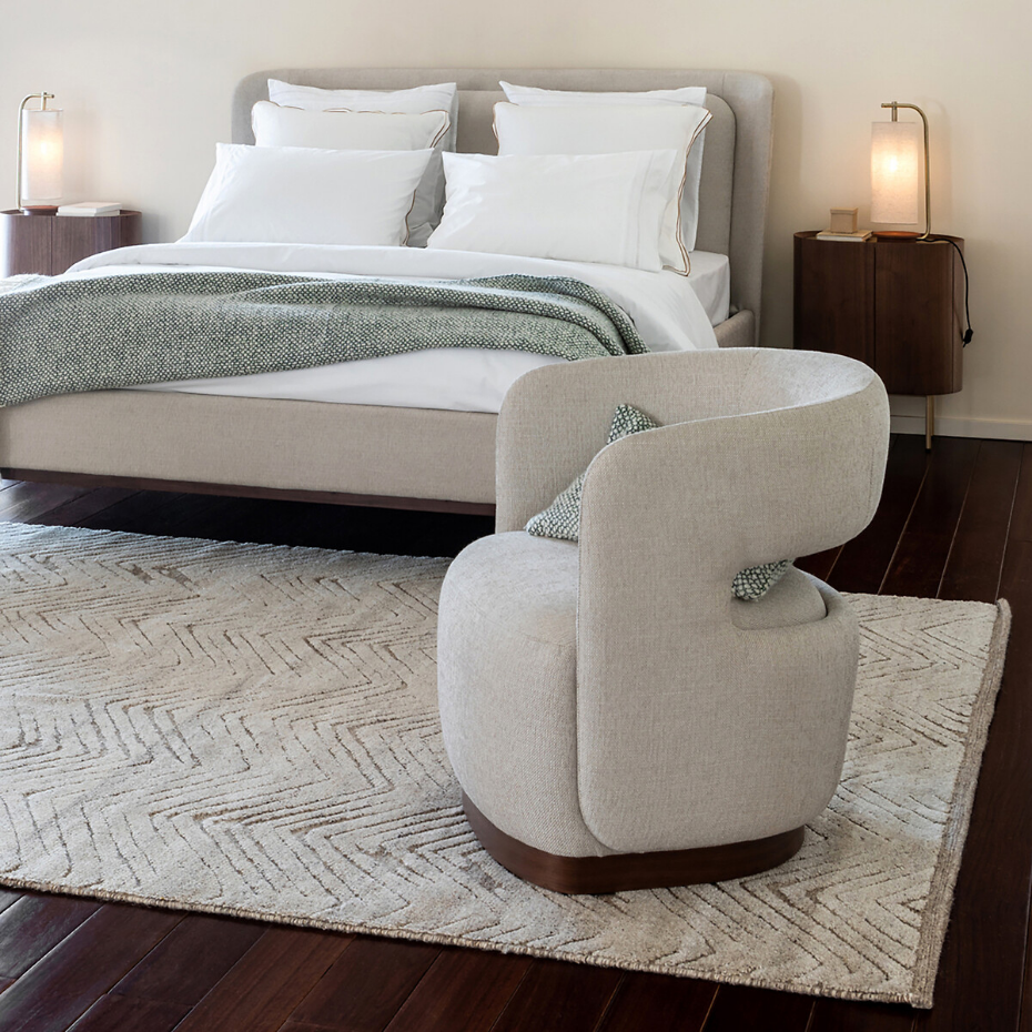 Tapis laine noué main chevrons, Nykare