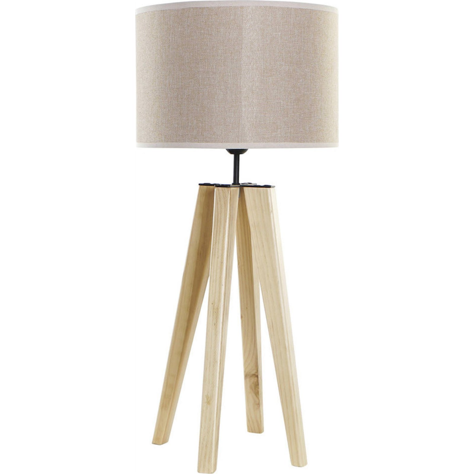 Lampe de table en bois rond Scandi