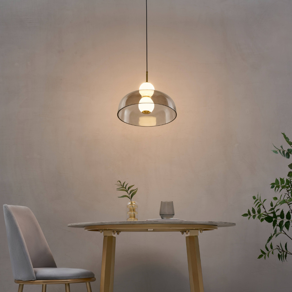 Suspension en verre finition laiton - SANTO