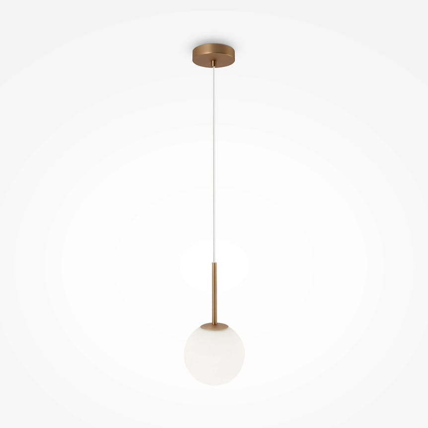 Suspension globe dorée - verre dépoli 15 cm DELTONA