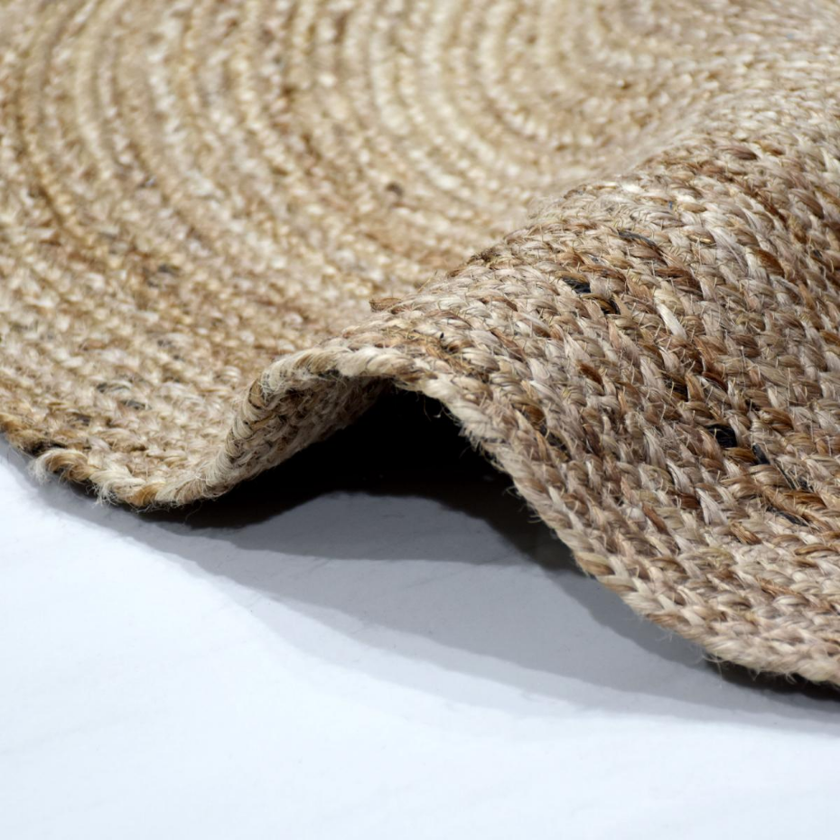 Tapis rond fait à la main en jute motif uni SUNNY