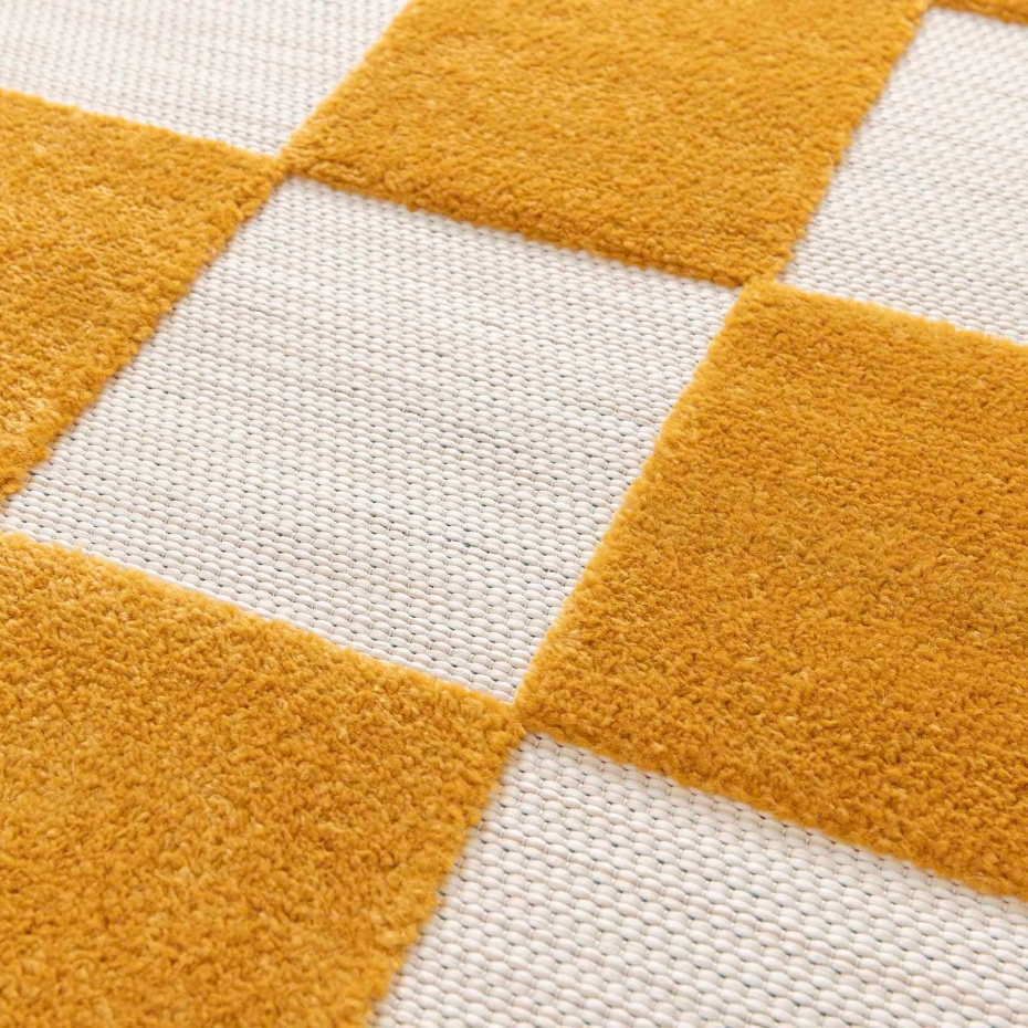 Tapis salon damier en relief moderne   CHILL