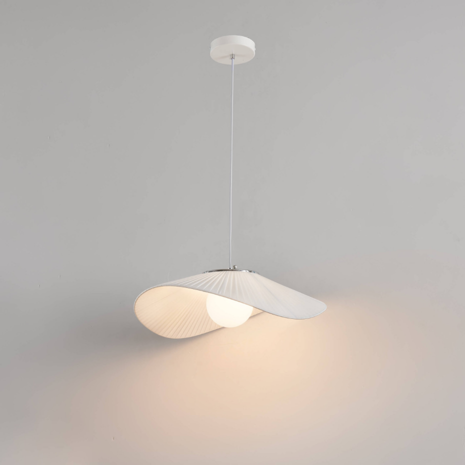 Suspension plissée tissu blanc - ODALIA
