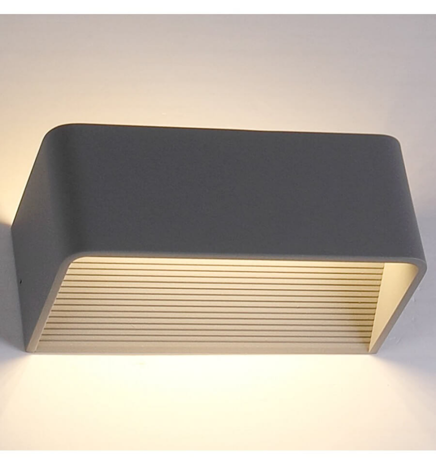 Applique LED grise 20 cm murale - QUADRA