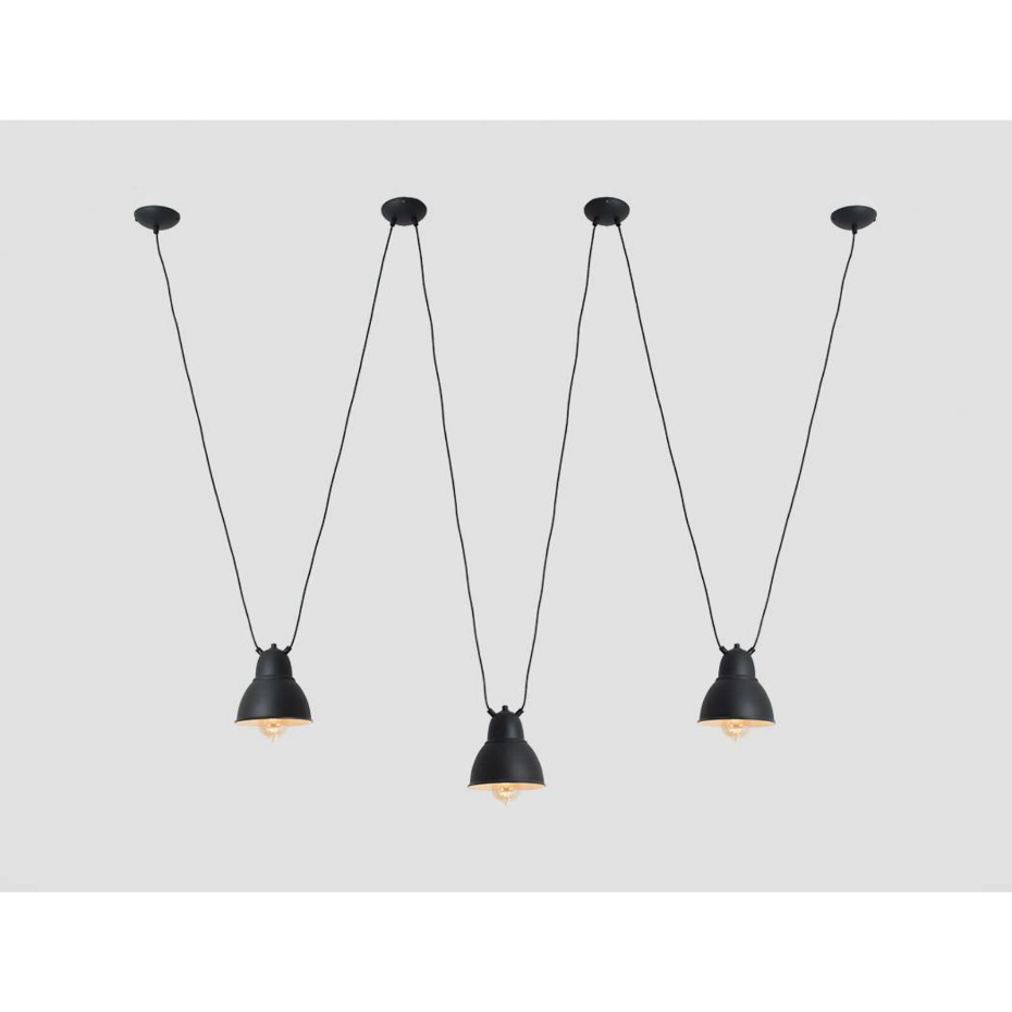 Suspension trois lampes en acier Coben