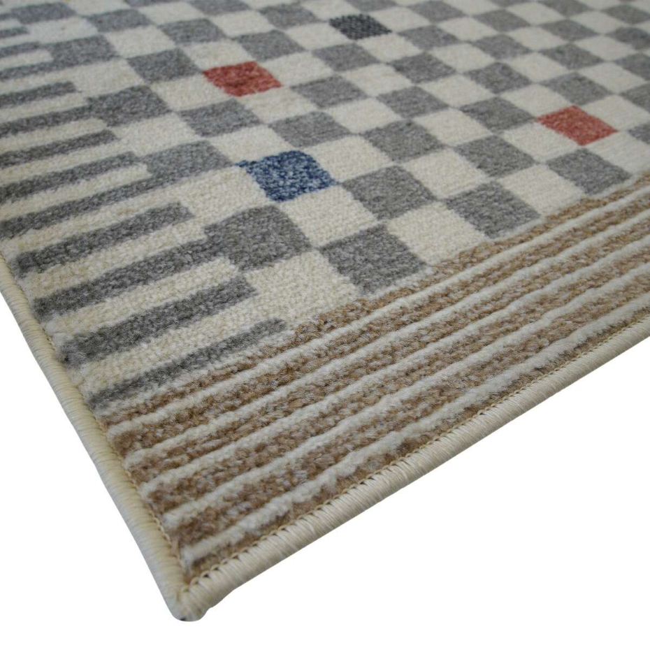 Tapis salon  laineux damier RAMINE