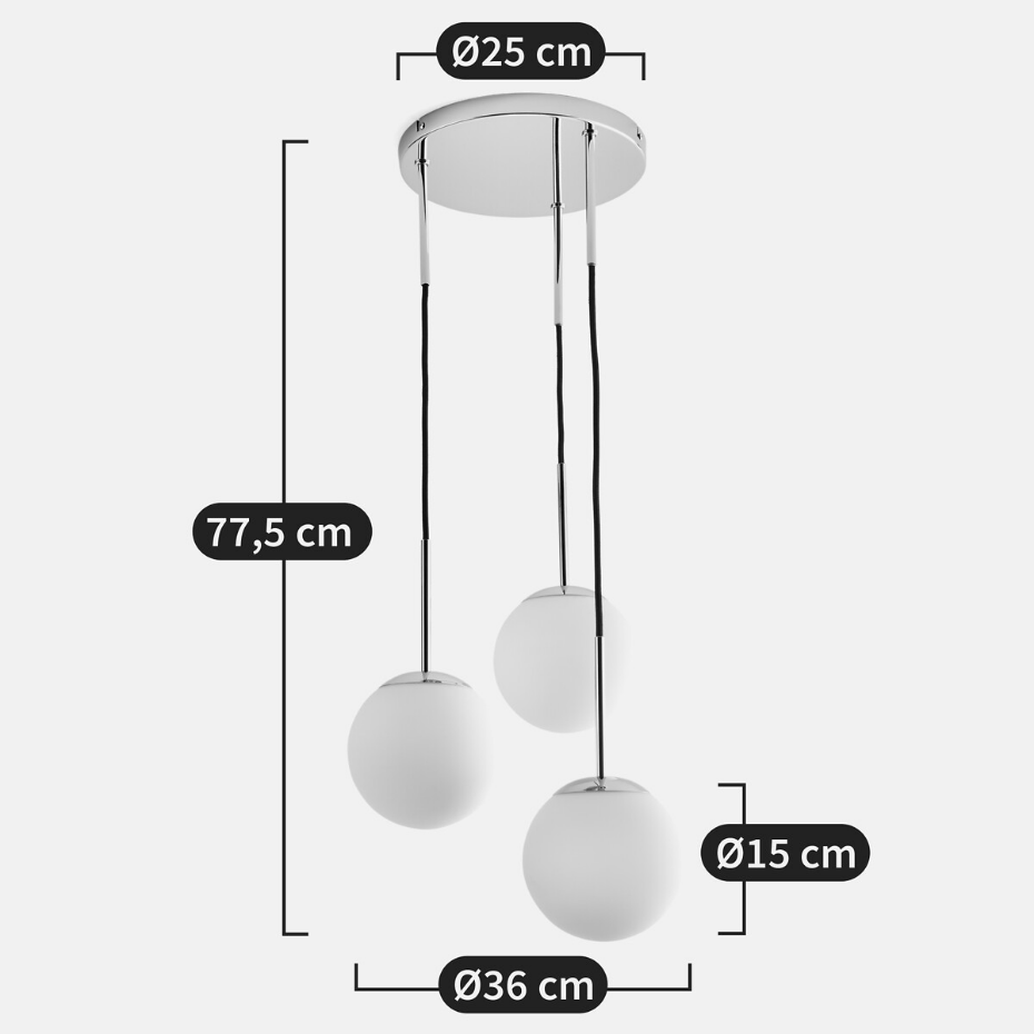 Suspension grappe métal fer et opaline, Theide