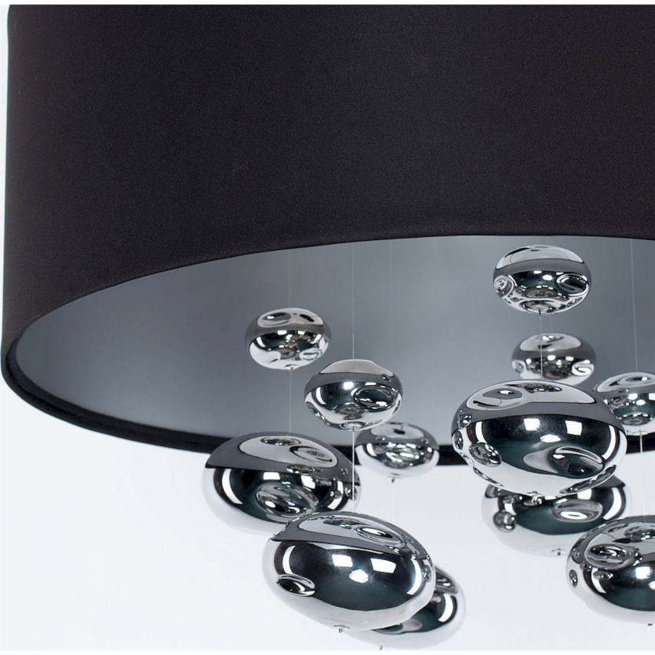 Suspension ronde en tissu avec boules Bubble Light