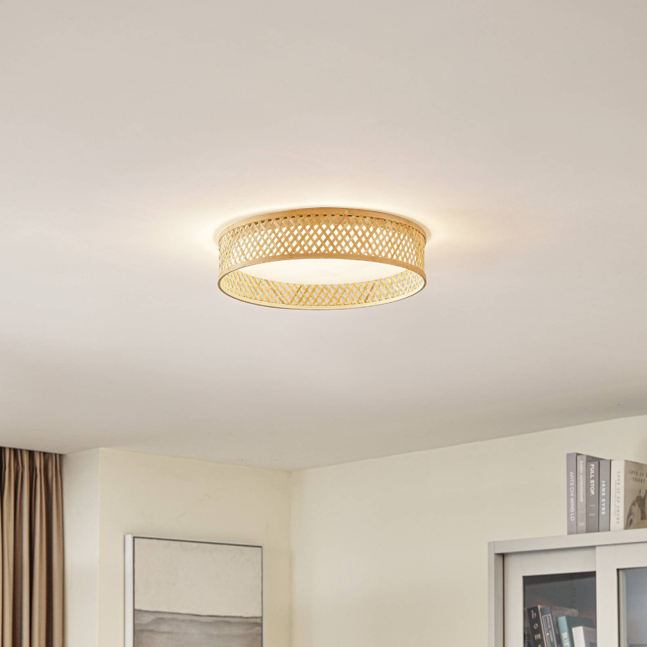 Plafonnier en bambou moderneLED, Eilif