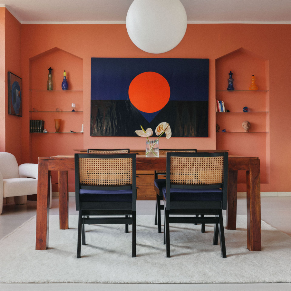 Tapis rond en laine Silhouettes