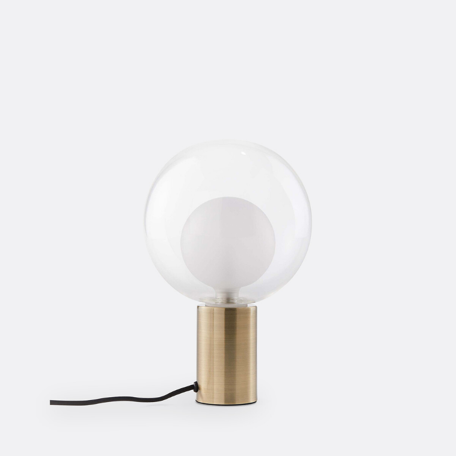 Lampe métal fer laitonné et verre, Arvin